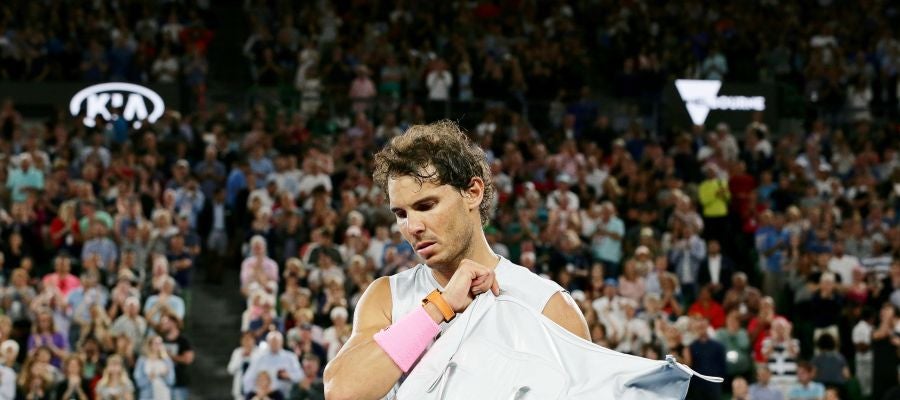 Rafa Nadal, en su partido ante Cilic en Melbourne Rafa Nadal, en su partido ante Cilic en Melbourne