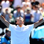 Hyeon Chung celebra su victoria ante Tennys Sandgren Hyeon Chung celebra su victoria ante Tennys Sandgren