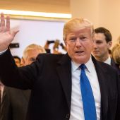 Donald Trump a su llegada al Foro Económico Mundial que se celebra en Davos, Suiza