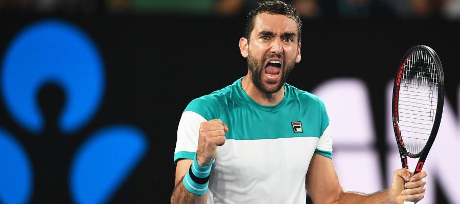 Marin Cilic celebra un punto en la semifinal del Open de Australia Marin Cilic celebra un punto en la semifinal del Open de Australia