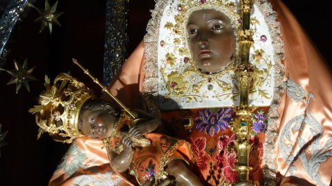 Detalle de la imagen neocl&aacute;sica de Nuestra Se&ntilde;ora de la Candelaria, Tenerife