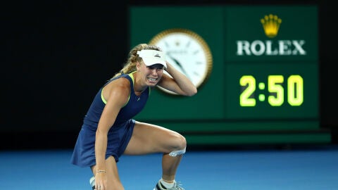 Caroline Wozniacki celebra su triunfo en el Open de Australia