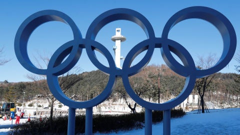 Los aros ol&iacute;mpicos, en Corea del Sur