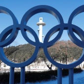 Los aros olímpicos, en Corea del Sur