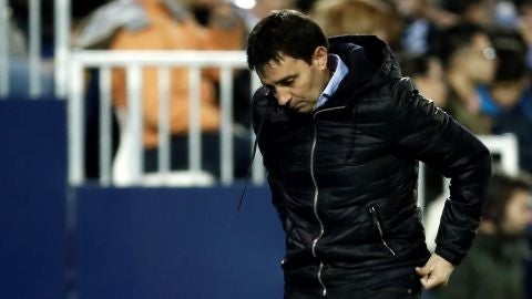 Asier Garitano, cabizbajo en un partido del Legan&eacute;s
