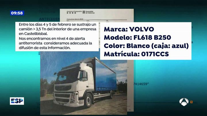 Los Mossos lanzan una alerta para localizar un camión robado en Castellbisbal Los Mossos lanzan una alerta para localizar un camión robado en Castellbisbal