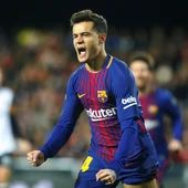 Coutinho celebra su gol con el Barça Coutinho celebra su gol con el Barça