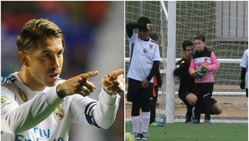 Sergio Ramos aplaude el gesto de un árbitro con un benjamín