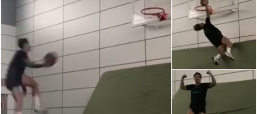Ramos demuestra su habilidad para el baloncesto Ramos demuestra su habilidad para el baloncesto