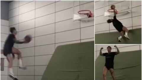 Ramos demuestra su habilidad para el baloncesto