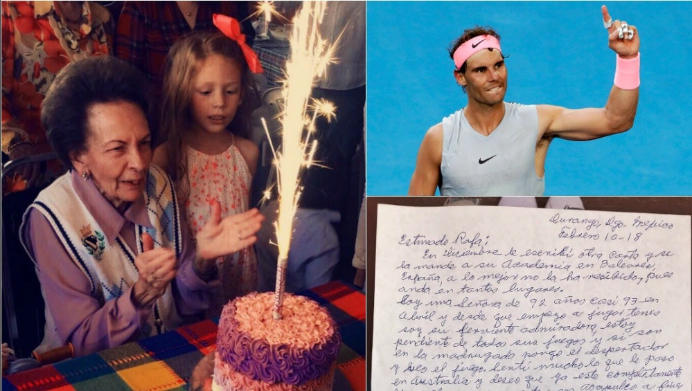 La conmovedora carta de una bisabuela de 92 años que emociona a Rafa Nadal La conmovedora carta de una bisabuela de 92 años que emociona a Rafa Nadal