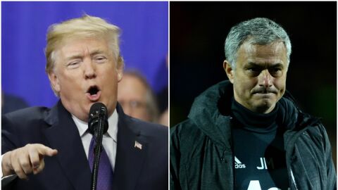 Donald Trump, presidente de los Estados Unidos, y Jos&eacute; Mourinho, entrenador del Manchester United
