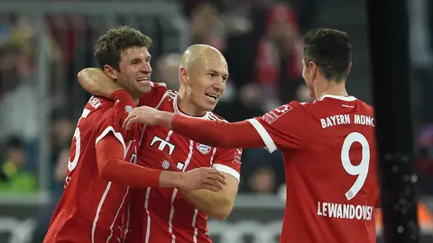 El bayern celebra un gol El bayern celebra un gol