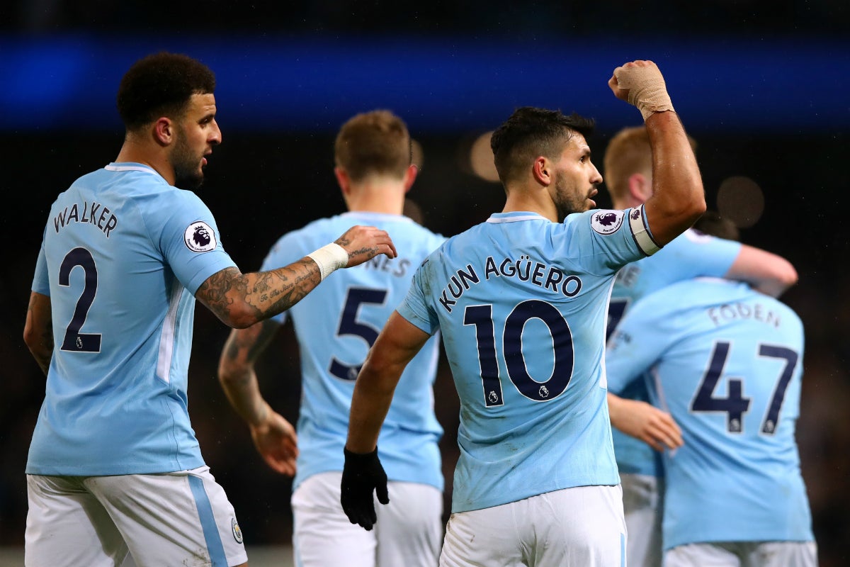 Agüero guía con un póker la goleada del Manchester City ante el Leicester Agüero guía con un póker la goleada del Manchester City ante el Leicester