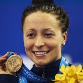 Ariana Kukors, con su medalla de bronce conseguida en los Mundiales de 2014