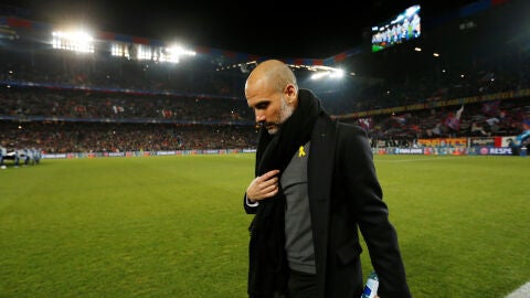 Guardiola, durante el partido contra el Basilea