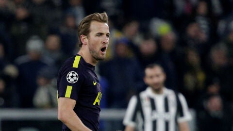 Harry Kane celebra su gol ante la Juventus