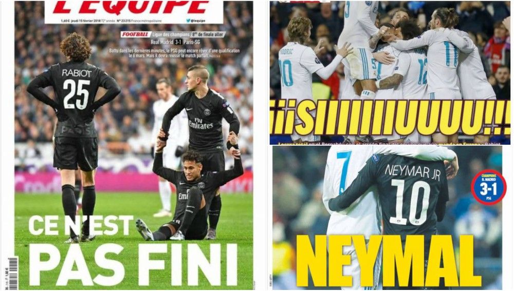 Las portadas de los medios tras el Madrid-PSG