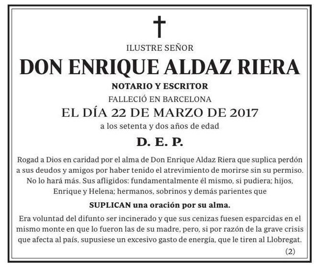 Las necrológicas: otros DNI