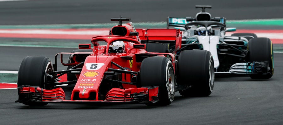 Vettel, delante de Bottas en Montmeló Vettel, delante de Bottas en Montmeló