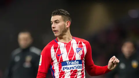 Lucas Hernández, durante un partido con el Atlético de Madrid Lucas Hernández, durante un partido con el Atlético de Madrid