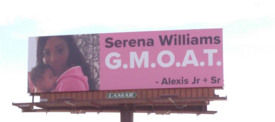 La valla publicitaria del marido de Serena Williams a su mujer La valla publicitaria del marido de Serena Williams a su mujer