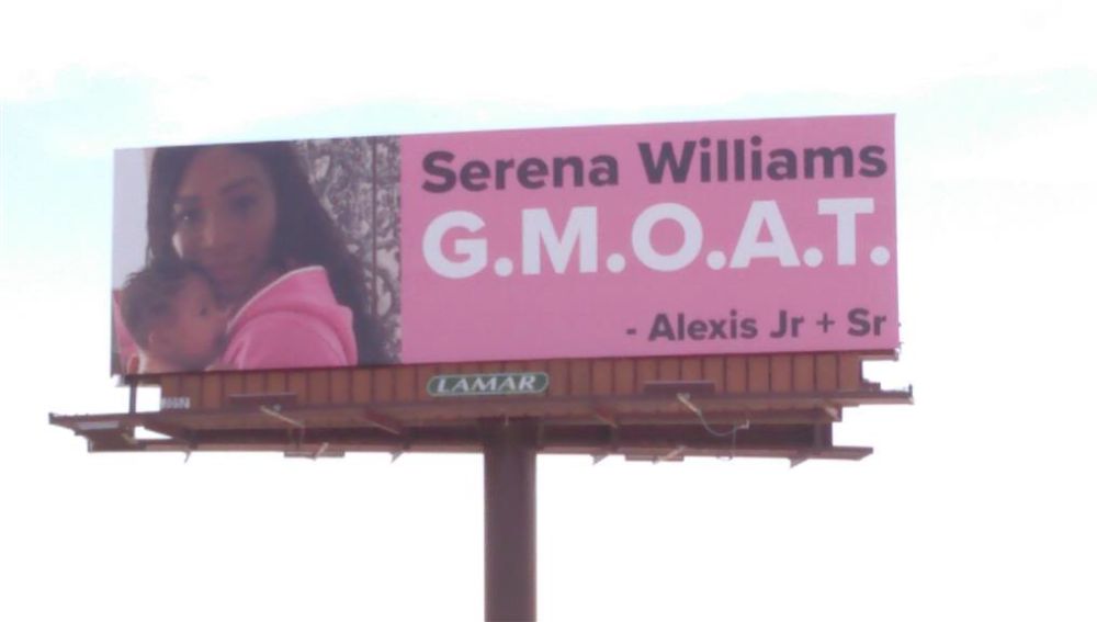 La valla publicitaria del marido de Serena Williams a su mujer