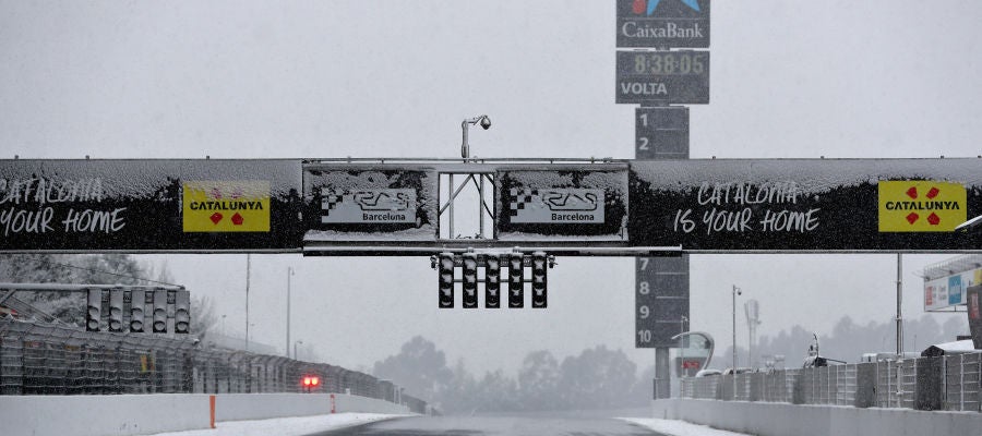 El circuito de Montmeló, completamente nevado El circuito de Montmeló, completamente nevado