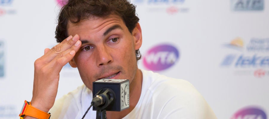 Nadal, durante la rueda de prensa Nadal, durante la rueda de prensa