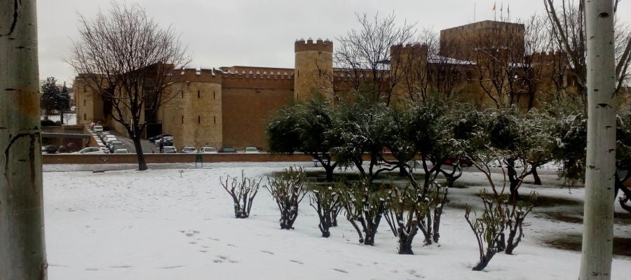La nieve llega a Zaragoza La nieve llega a Zaragoza