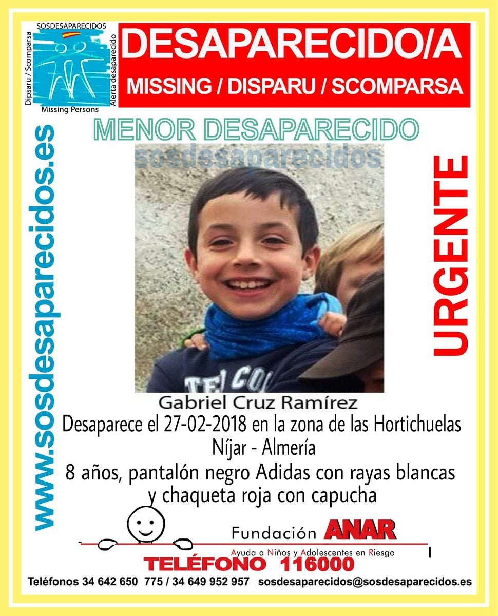 Buscan a un niño de 8 años desaparecido en Níjar, Almería Buscan a un niño de 8 años desaparecido en Níjar, Almería
