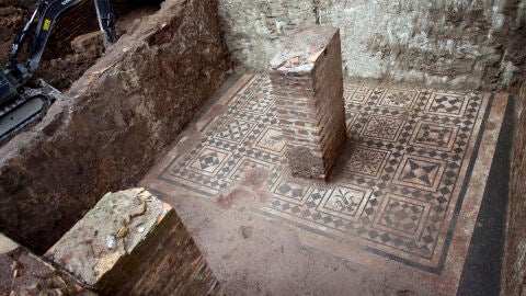 Vista en detalle de una casa romana perteneciente a un comandante de la &eacute;poca imperial del siglo II d. C. descubiertas durante obras en el metro de Roma