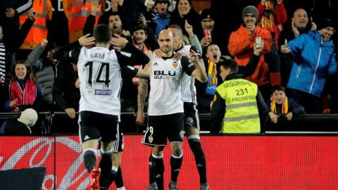 Zaza celebra su gol ante el Betis