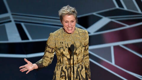 Frances McDormand durante su discurso de agradecimiento