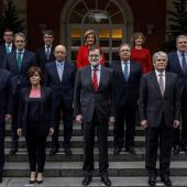 Mariano Rajoy y el resto del Ejecutivo, con la incoporación de Román Escolano como nuevo ministro de Economía