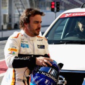 Fernando Alonso, en Montmeló durante los test de pretemporada