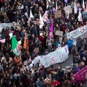 Manifestación feminista en Barcelona