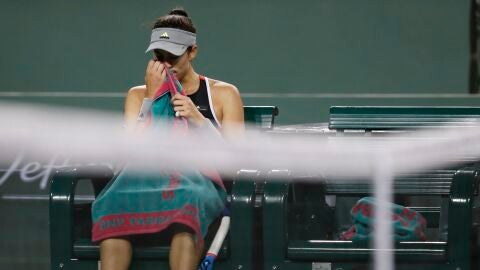Garbi&ntilde;e Muguruza, en su partido ante Sachia Vickery