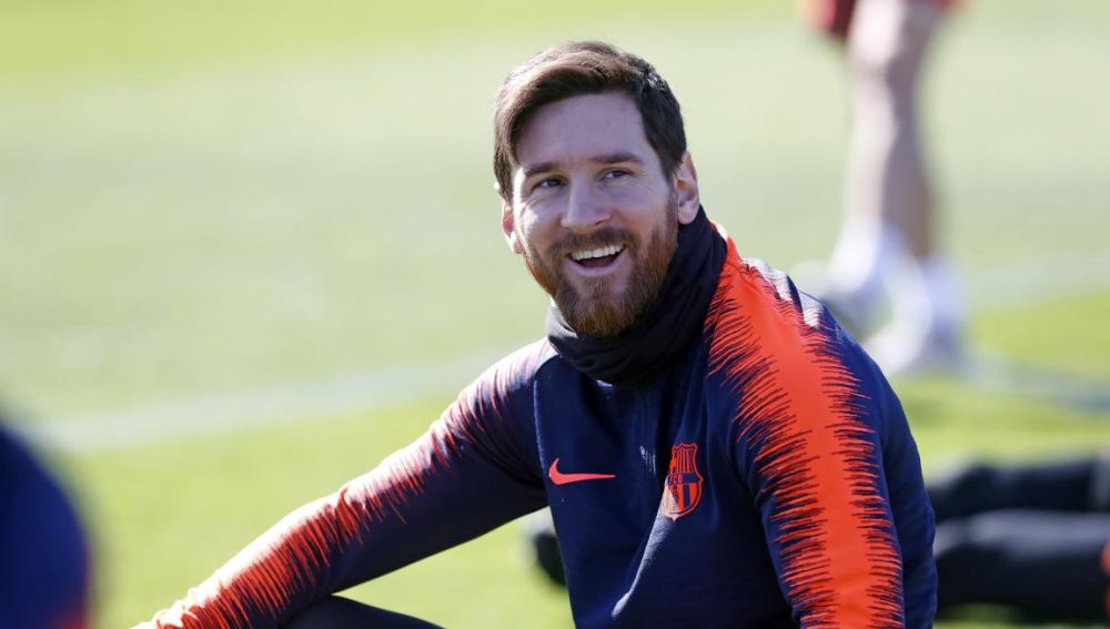 Messi, sonriente