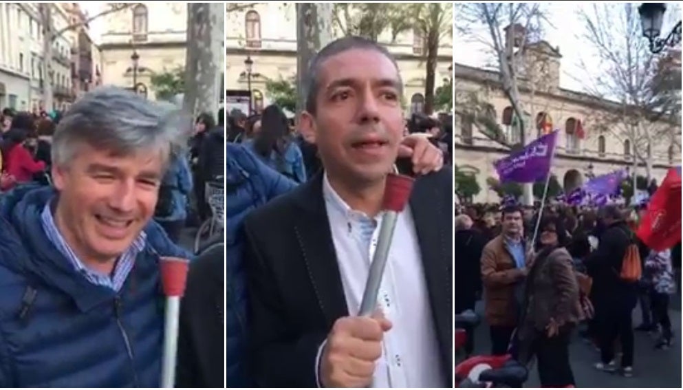 El vídeo machista de dos hombres insultando a las mujeres durante el 8M: "Lo que hay es que fregar más, que son todas unas golfas" El vídeo machista de dos hombres insultando a las mujeres durante el 8M: "Lo que hay es que fregar más, que son todas unas golfas"