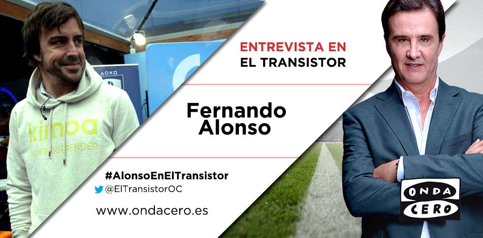 Este lunes, Fernando Alonso estará en El Transistor con José Ramón de La Morena Este lunes, Fernando Alonso estará en El Transistor con José Ramón de La Morena