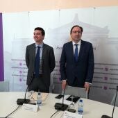 David Vázquez, concejal de Hacienda y Alfonso Polanco alcalde de Palencia, presentan la liquidacíón del Presupuesto 2017