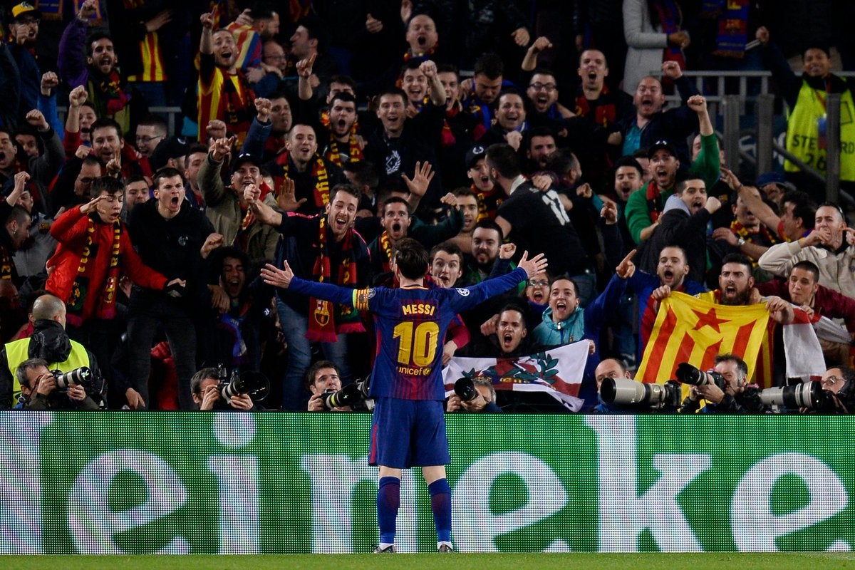 Un sensacional Messi conduce al Barcelona a los cuartos de final de Champions Un sensacional Messi conduce al Barcelona a los cuartos de final de Champions