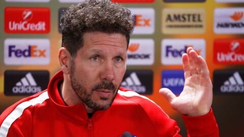 Simeone, en la rueda de prensa previa al partido contra el Lokomotiv