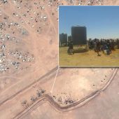 Imágenes vía satélite de 'la berma', en la frontera entre Jordania y Siria