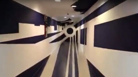 El efecto &oacute;ptico del t&uacute;nel de vestuarios del M&aacute;laga