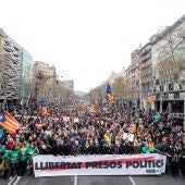 La manifestación en protesta por la detención en Alemania de Puigdemont