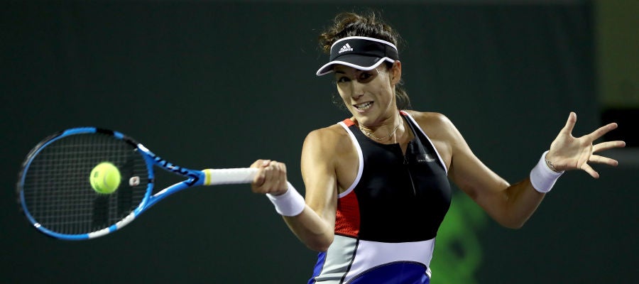Garbiñe Muguruza, durante su partido Garbiñe Muguruza, durante su partido