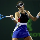 Garbiñe Muguruza, durante su partido Garbiñe Muguruza, durante su partido