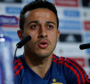 Thiago Alcántara, en rueda de prensa Thiago Alcántara, en rueda de prensa
